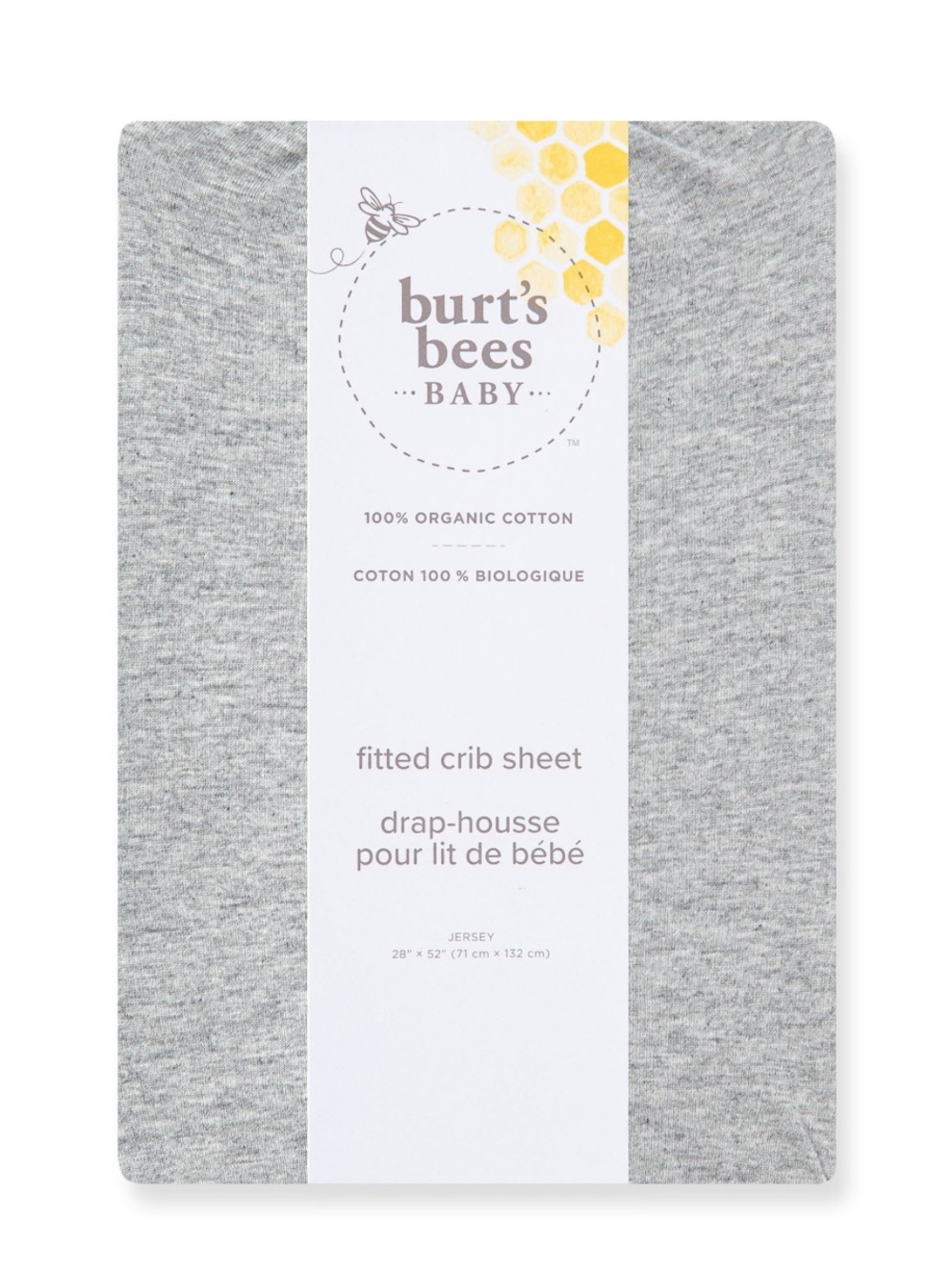 Burt's Bees Baby: Organic Cotton Fitted Crib Sheet (heather grey)